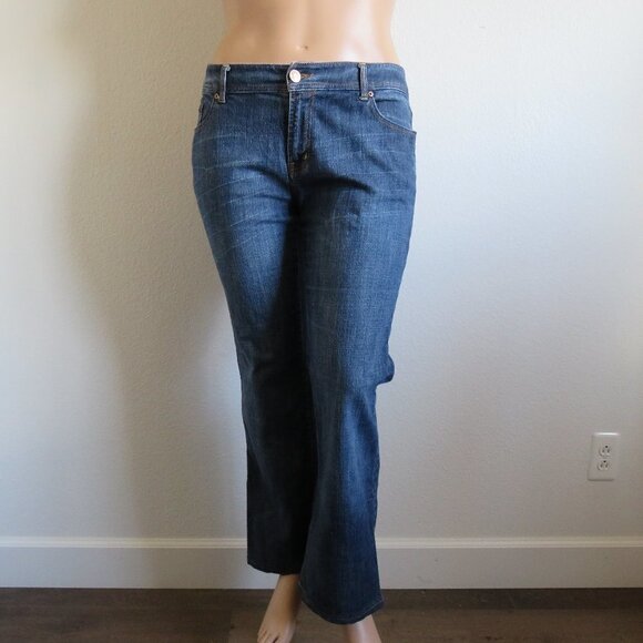 Seven7 Jeans Women Rhinestone Embellished Bootcut Distressed Denim Plus Size 16 - Picture 3 of 3